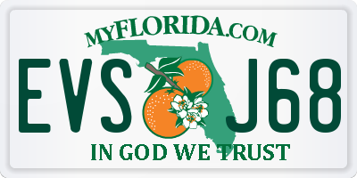 FL license plate EVSJ68