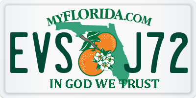 FL license plate EVSJ72