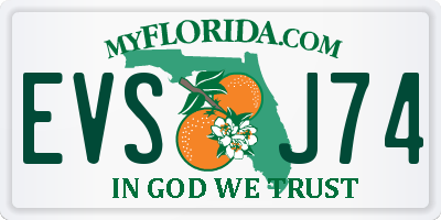 FL license plate EVSJ74