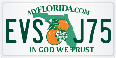 FL license plate EVSJ75