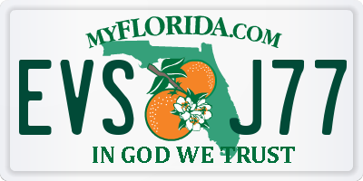 FL license plate EVSJ77