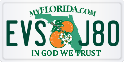 FL license plate EVSJ80