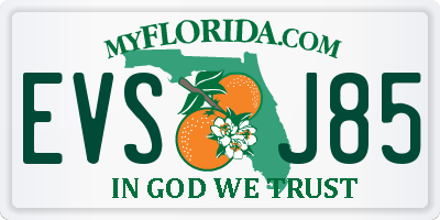 FL license plate EVSJ85
