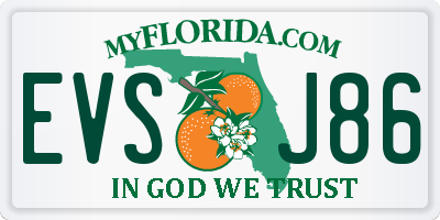 FL license plate EVSJ86
