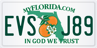 FL license plate EVSJ89
