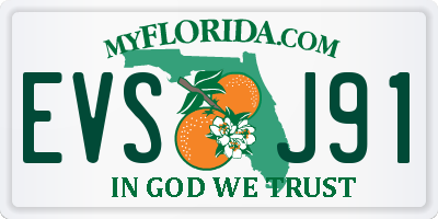 FL license plate EVSJ91