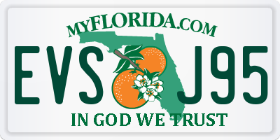FL license plate EVSJ95