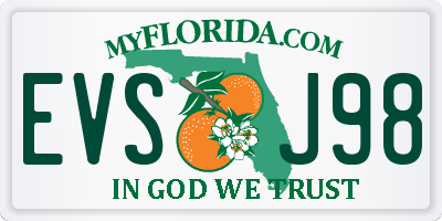 FL license plate EVSJ98