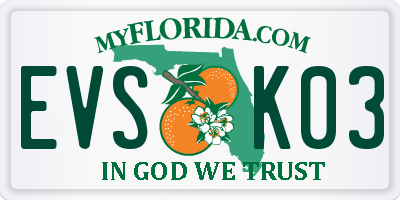 FL license plate EVSK03