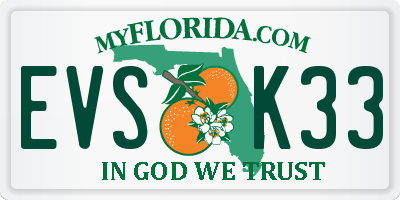 FL license plate EVSK33