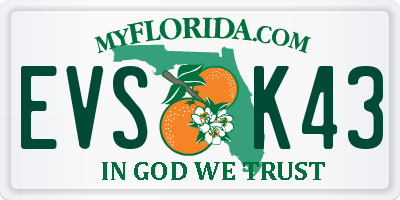 FL license plate EVSK43