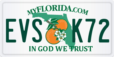 FL license plate EVSK72