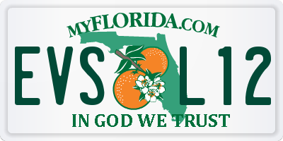 FL license plate EVSL12