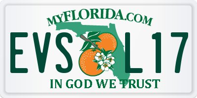 FL license plate EVSL17