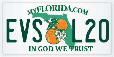 FL license plate EVSL20