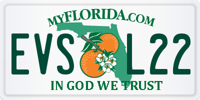 FL license plate EVSL22
