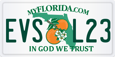FL license plate EVSL23