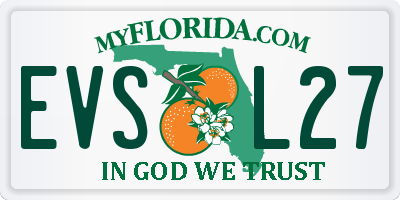 FL license plate EVSL27