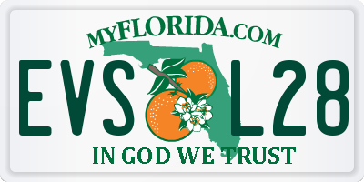 FL license plate EVSL28