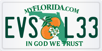 FL license plate EVSL33