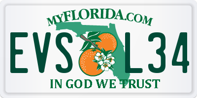 FL license plate EVSL34
