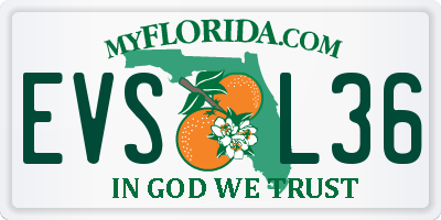 FL license plate EVSL36