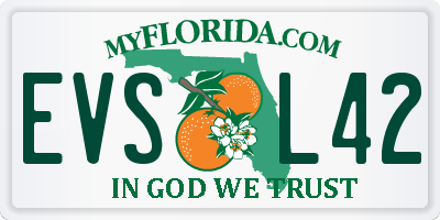 FL license plate EVSL42