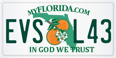 FL license plate EVSL43