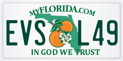 FL license plate EVSL49