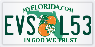 FL license plate EVSL53