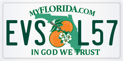 FL license plate EVSL57