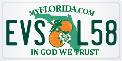 FL license plate EVSL58