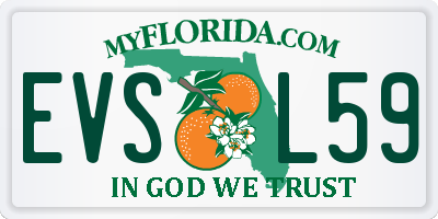 FL license plate EVSL59