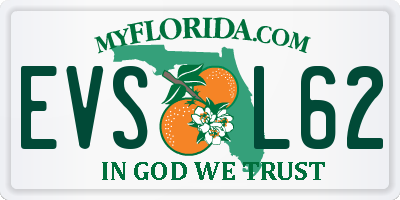FL license plate EVSL62