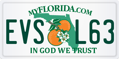 FL license plate EVSL63