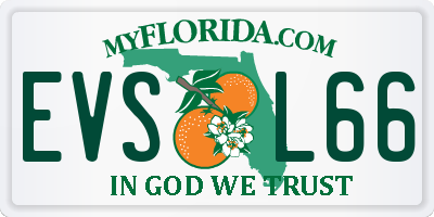 FL license plate EVSL66
