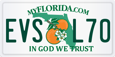 FL license plate EVSL70