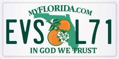 FL license plate EVSL71