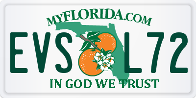 FL license plate EVSL72