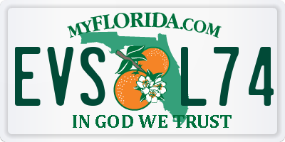FL license plate EVSL74
