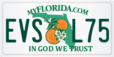 FL license plate EVSL75