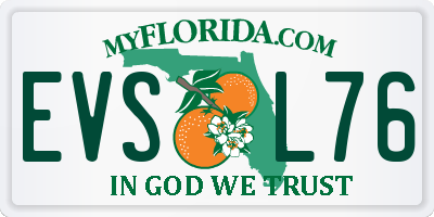 FL license plate EVSL76
