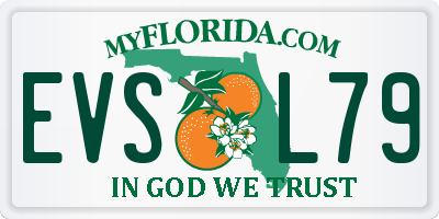 FL license plate EVSL79