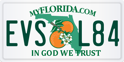 FL license plate EVSL84