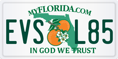 FL license plate EVSL85