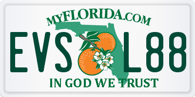 FL license plate EVSL88