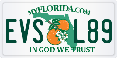 FL license plate EVSL89