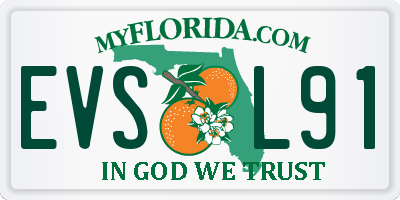 FL license plate EVSL91