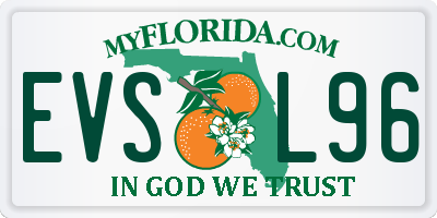 FL license plate EVSL96