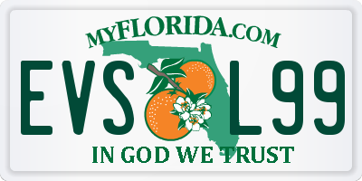 FL license plate EVSL99
